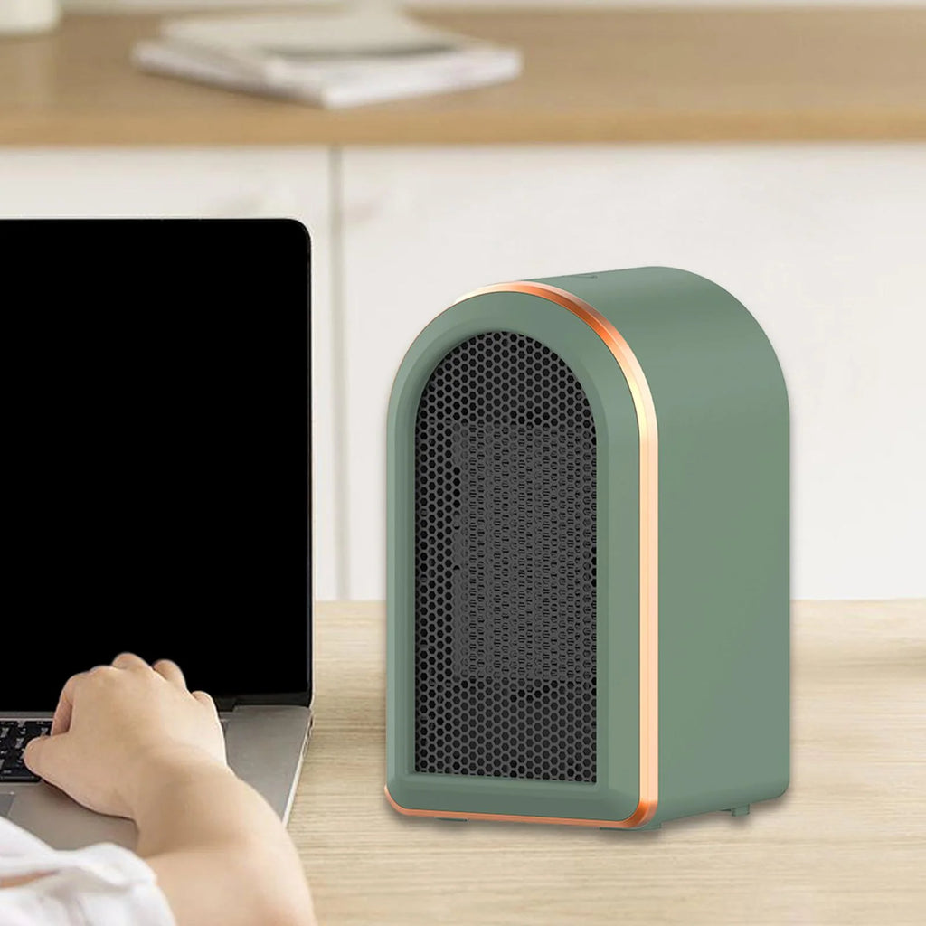 Green Mini Heater Fan with Tip Over Protection X75154