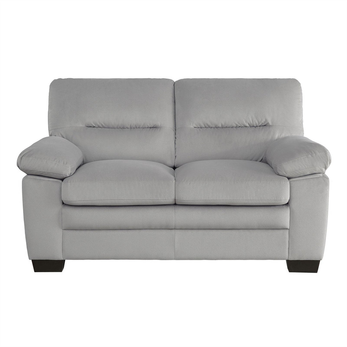 Textured Fabric 2-Piece Upholstered Sofa Set in Gray N31376