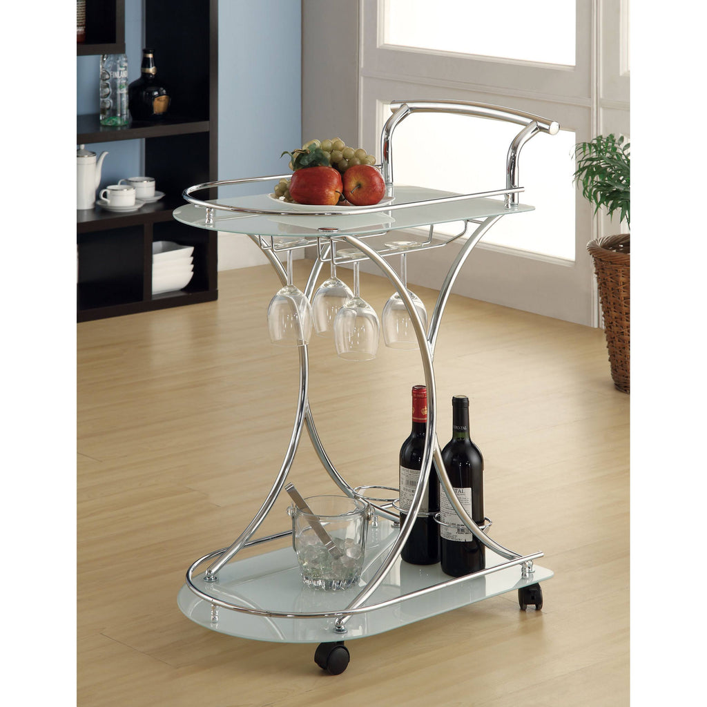 Metal/Glass Mobile Serving Cart F3016