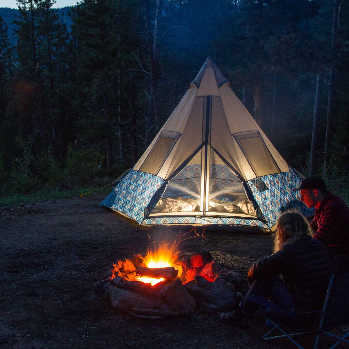 8 Person Teepee Tent, Blue T958