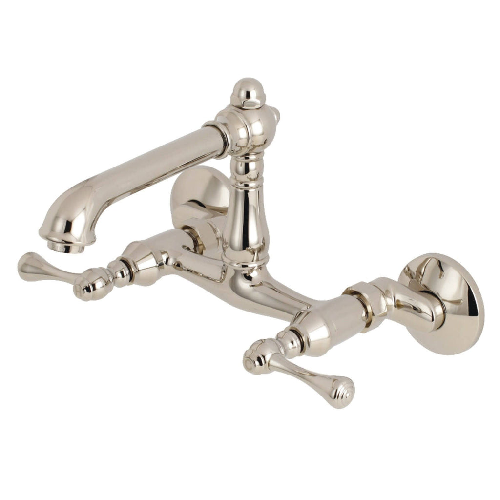 Polished Nickel Adjustable Center Wall Mount Kitchen Faucet G136022