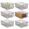 Metal Wire Food Organizer Storage Bin Baskets with Handles D968