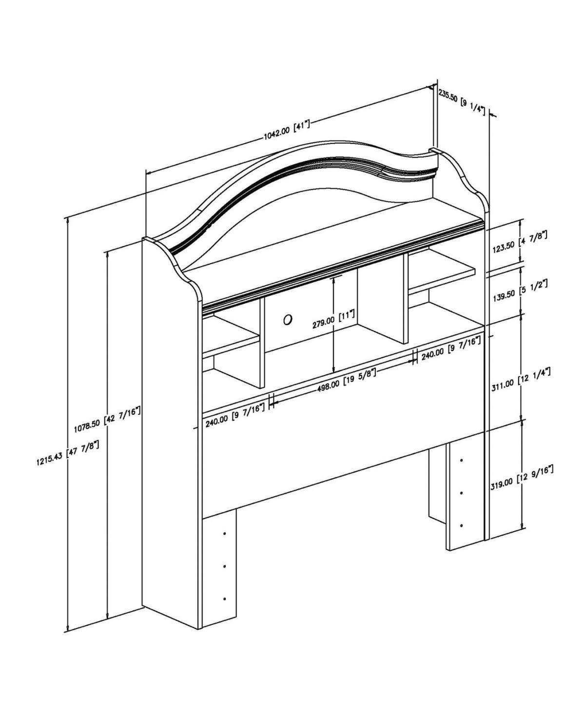 Twin Bookcase Headboard Espresso R500