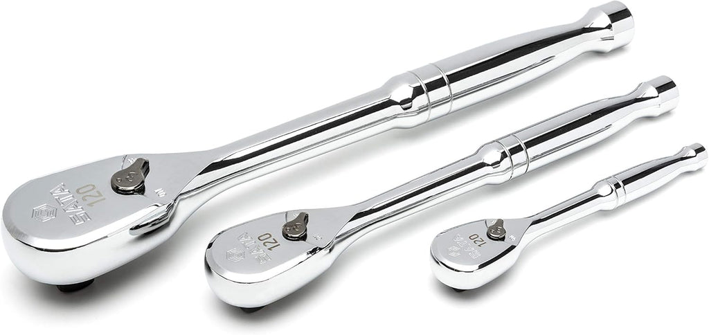 120P Professional Ratchet Set with On/Off Switch and Dual-Pawl 60-Tooth Teardrop Head G622512