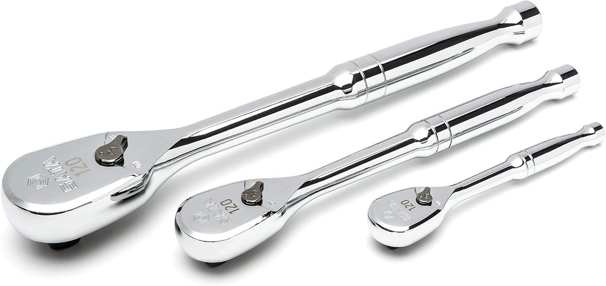 120P Professional Ratchet Set with On/Off Switch and Dual-Pawl 60-Tooth Teardrop Head G622512
