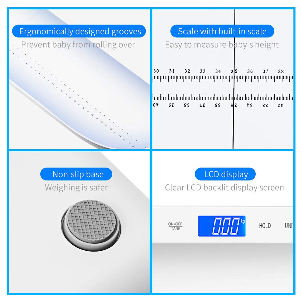 Digital Infant Scale with Measure Babies Weight and Height Tray, Pack of 2 U8884