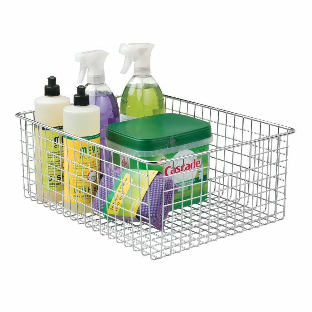 Metal Wire Food Organizer Storage Bin Baskets with Handles D968