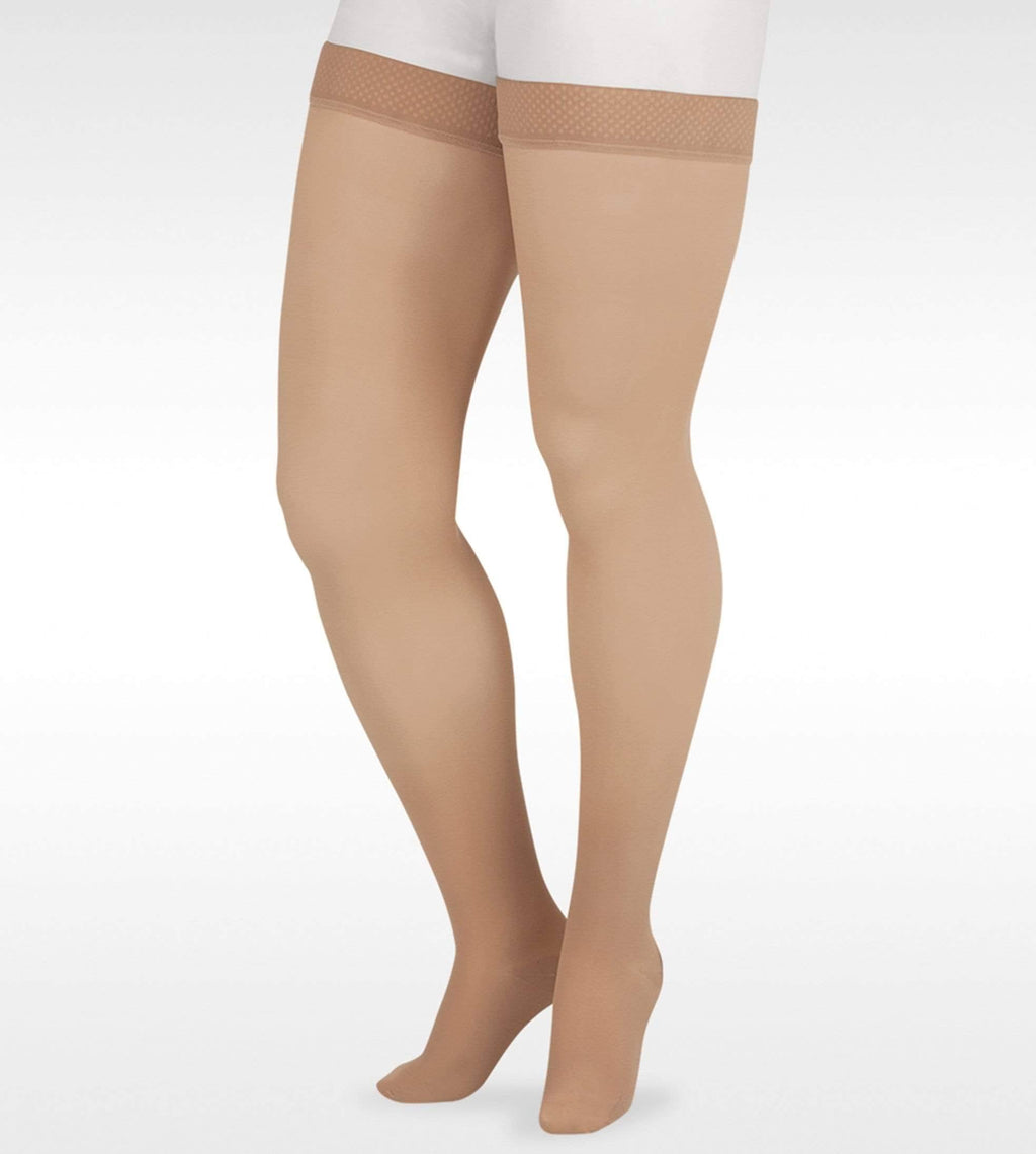 Navy 20-30 mmHg Thigh High with Silicone Top Band B6544