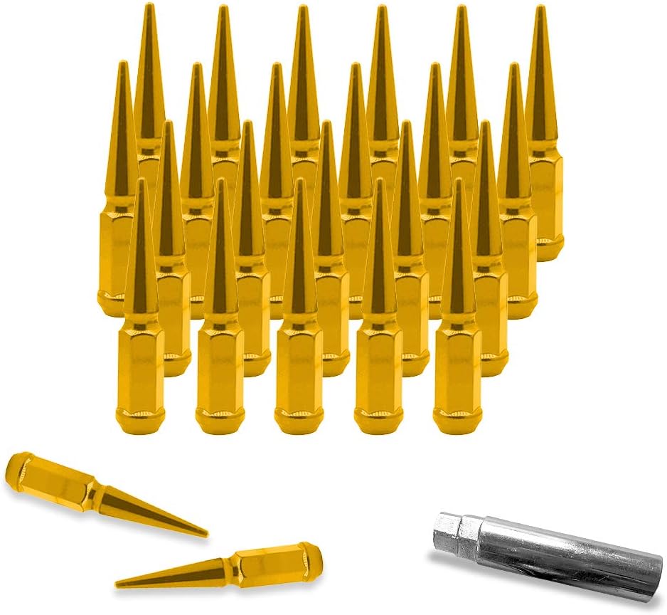 24 Chrome Spike Lug Nuts 1/2-20 Taper Z8639