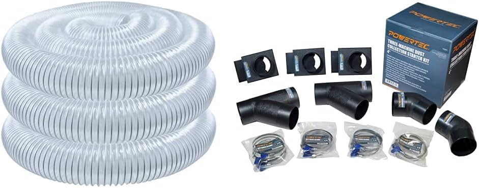4 Inch x 20 Feet Flexible Clear View Heavy Duty PVC Hose Pack of 2 M4348