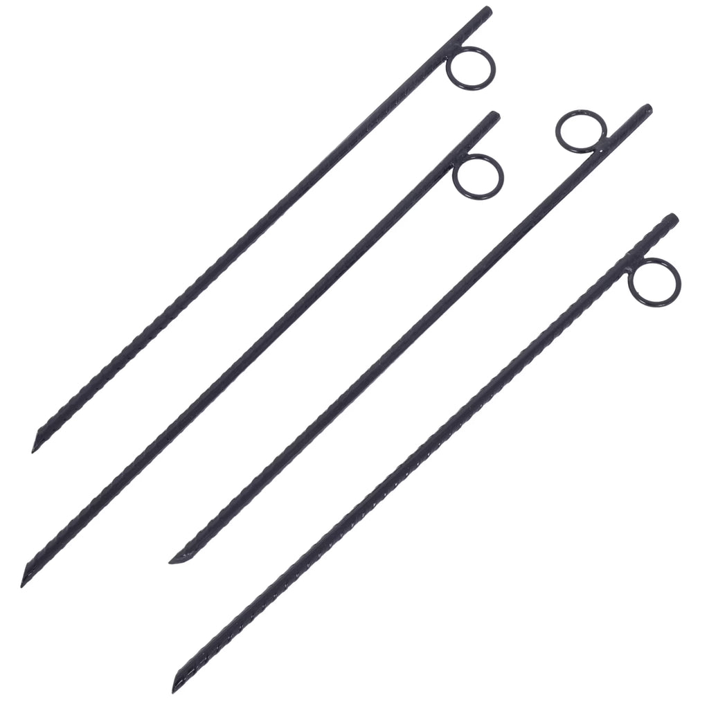 3/8x 18 Inch Steel Tent Canopy Ground Stakes with Angled Ends and 1 Inch Loops F9183