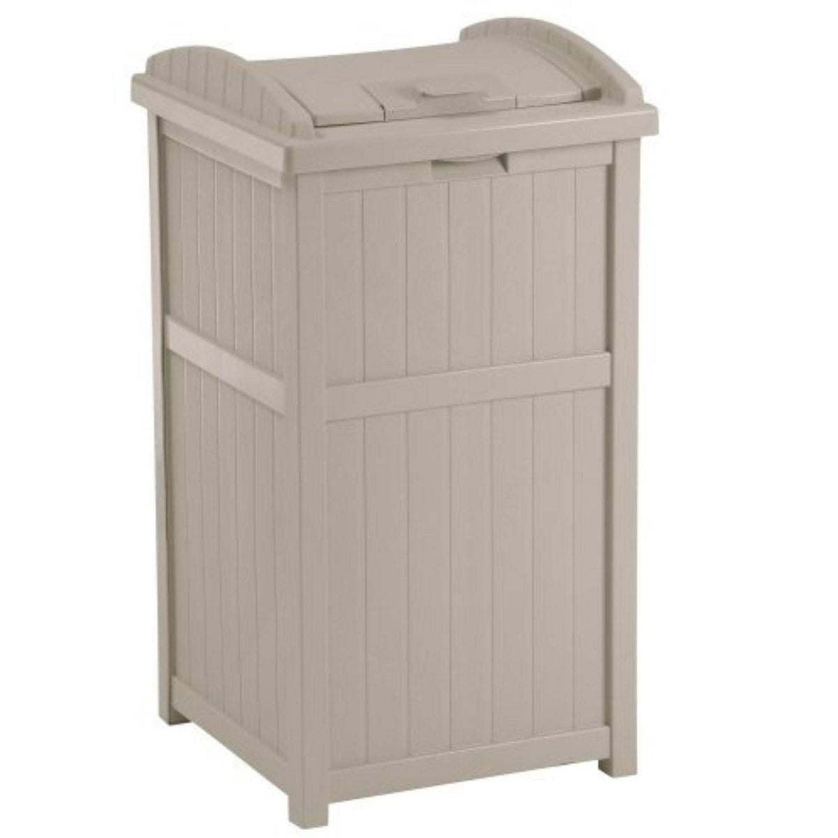 33 Gallon Beige and Brown 2 Pack Garbage Container P256