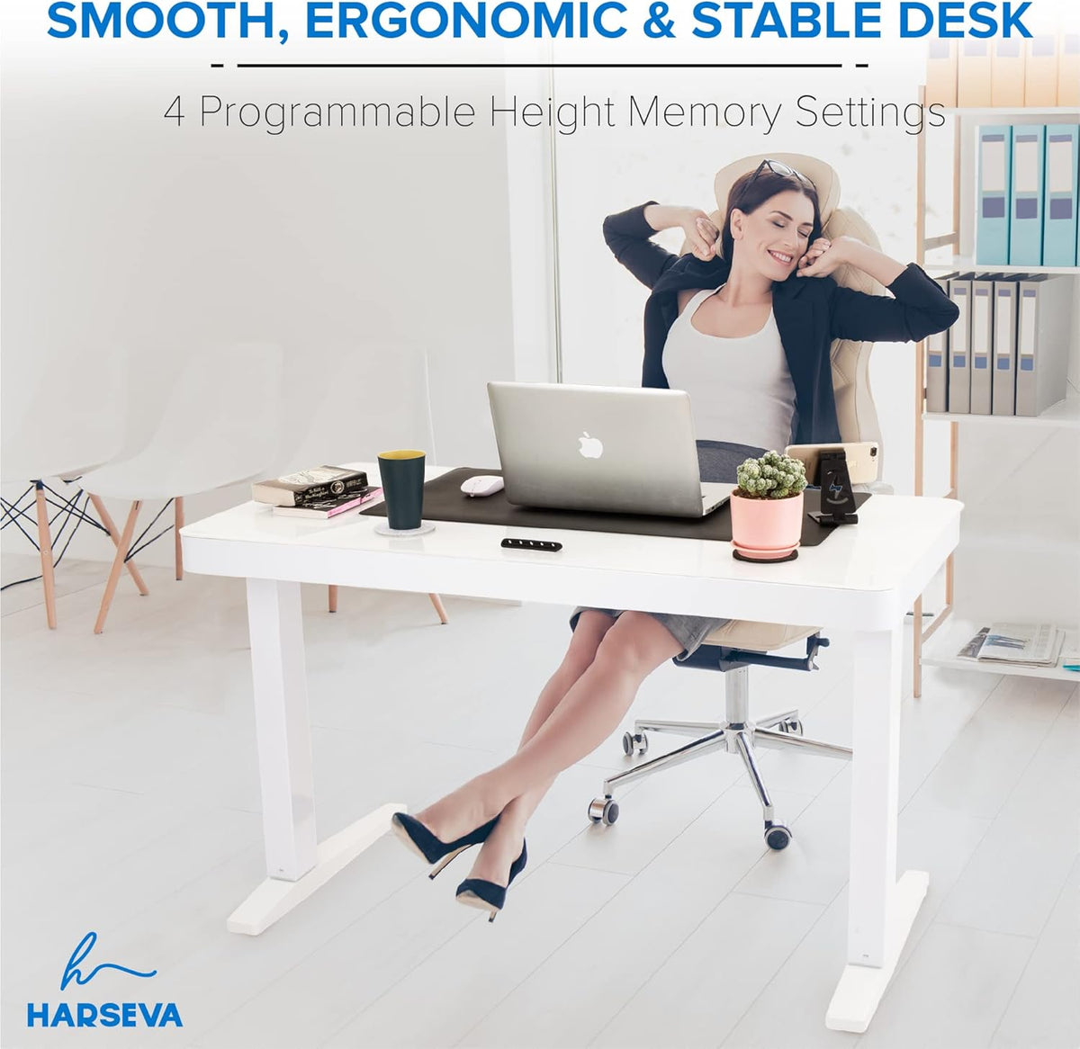 Electric Standing Desk 23x 47 Motorized Height Adjustable Table with USB Ports and Drawer V71847