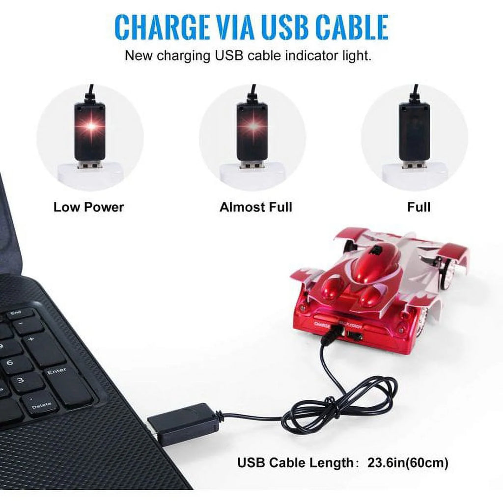 Red Rechargeable RC Stunt Car Toy T2104