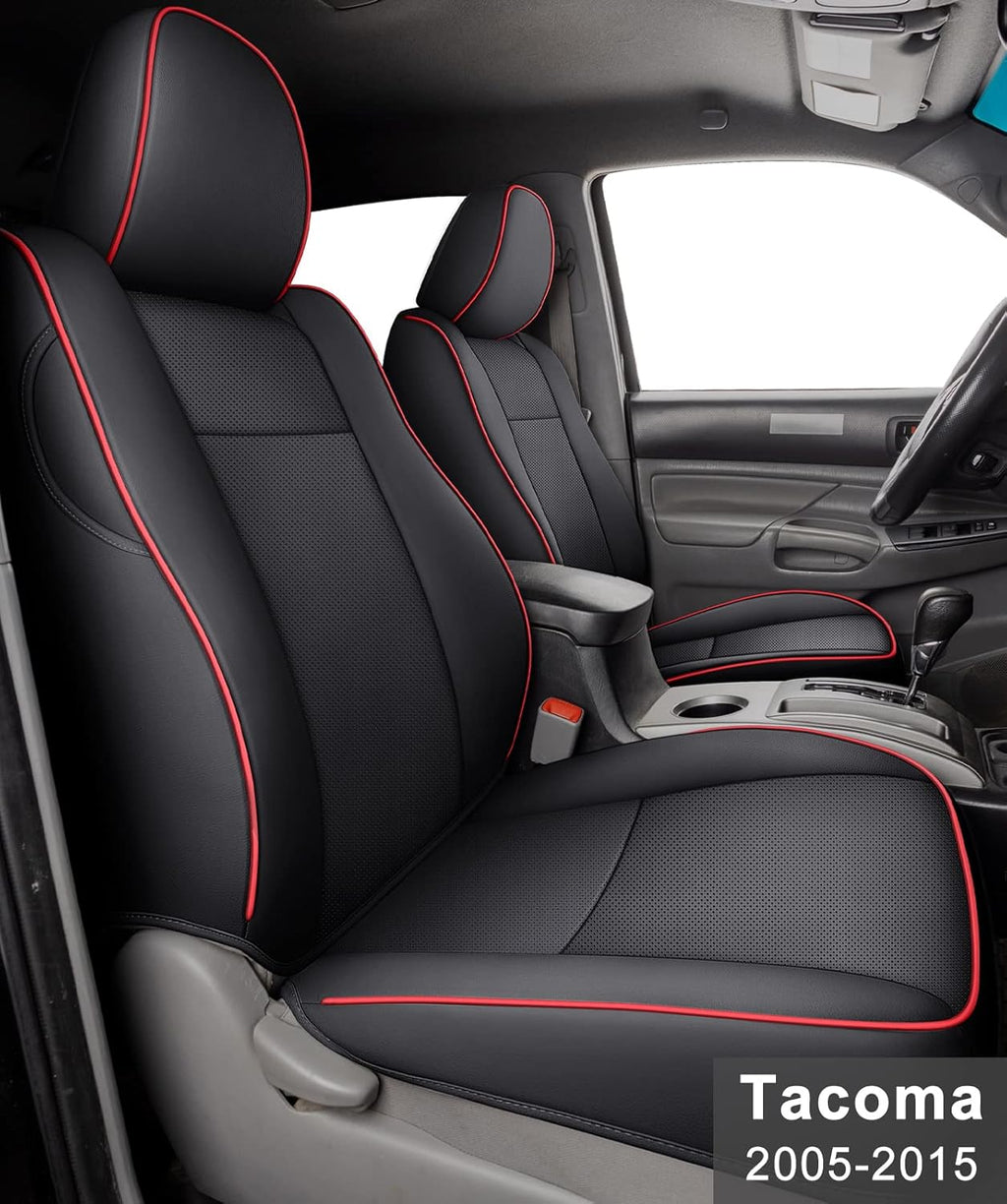 Black & Red Faux Leather Seat Covers A14039