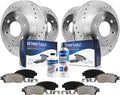 4WD 6-Lug Drilled & Slotted Rotors + Brake Pads 10pc Set C882810