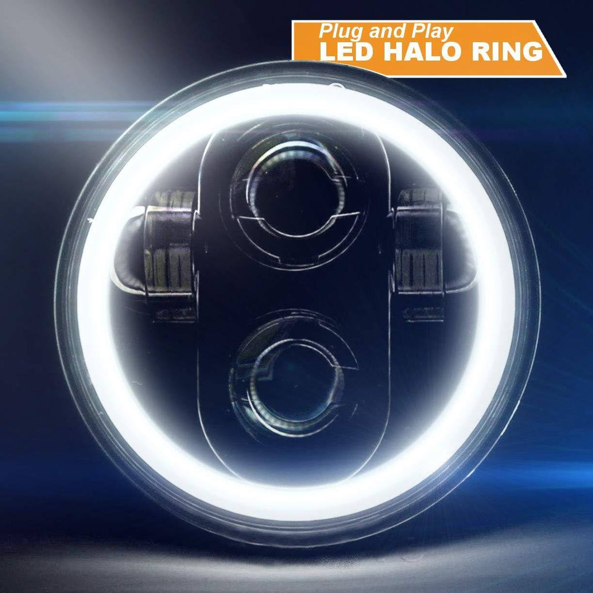 5 3/4x22 Projection LED Headlight with White Halo Ring R705482