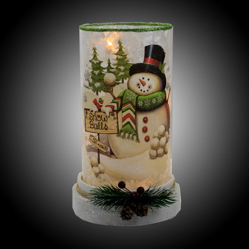 Snowman Hurricane Glass with Base Q24472