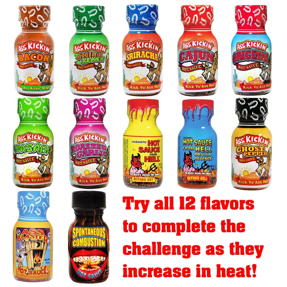 Hot Sauce Variety Pack - 12 - 0.75 Ounce Bottles T85836