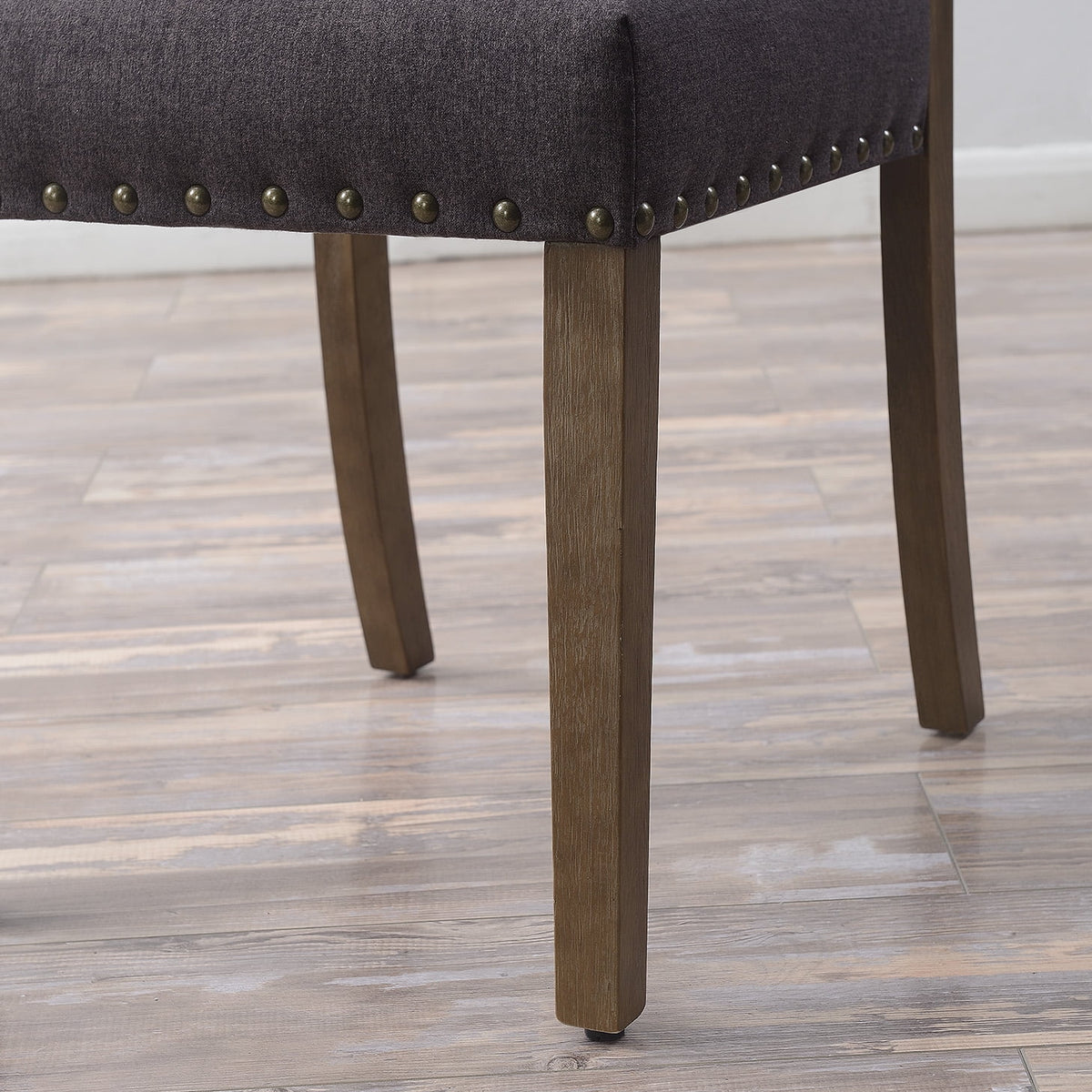 Set of 4 Upholstered Parson Dining Chairs with High Back & Nailhead Trim E21083