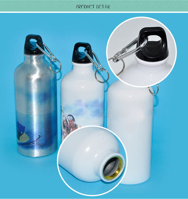 60pcs White Sublimation Blank Aluminum Sports Bottle P939