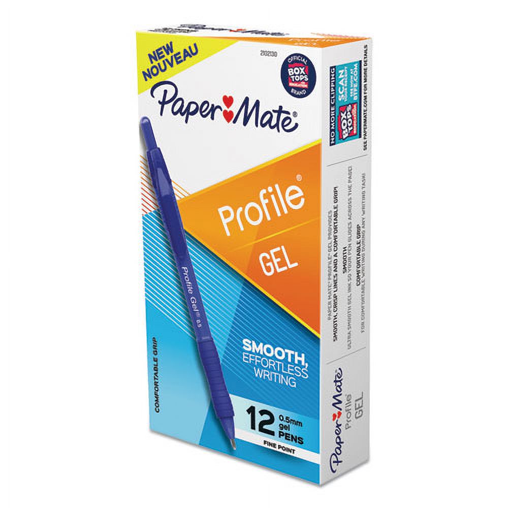 Blue Ink Retractable Fine 0.5 Mm Gel Pen, Dozen H221411