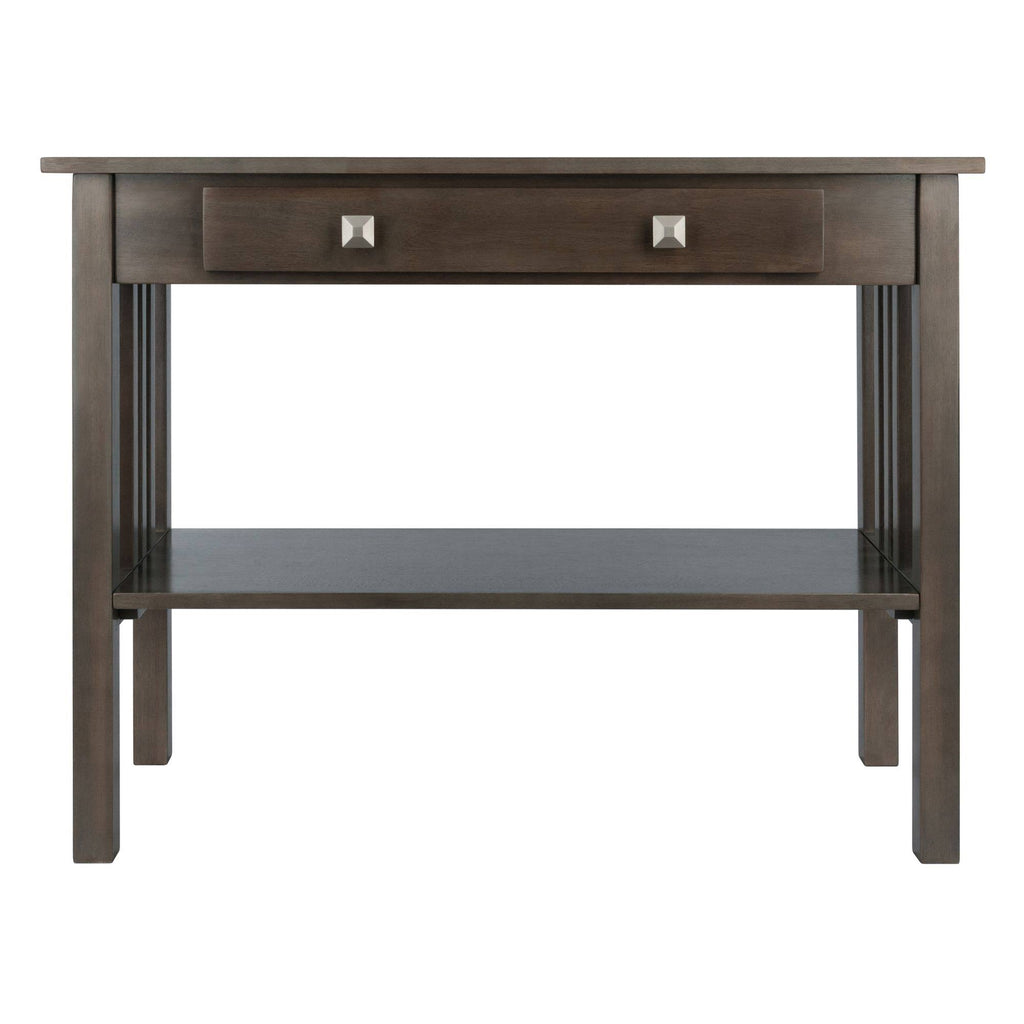 40x22 Oyster Gray and Silver Solid Console Table C54728