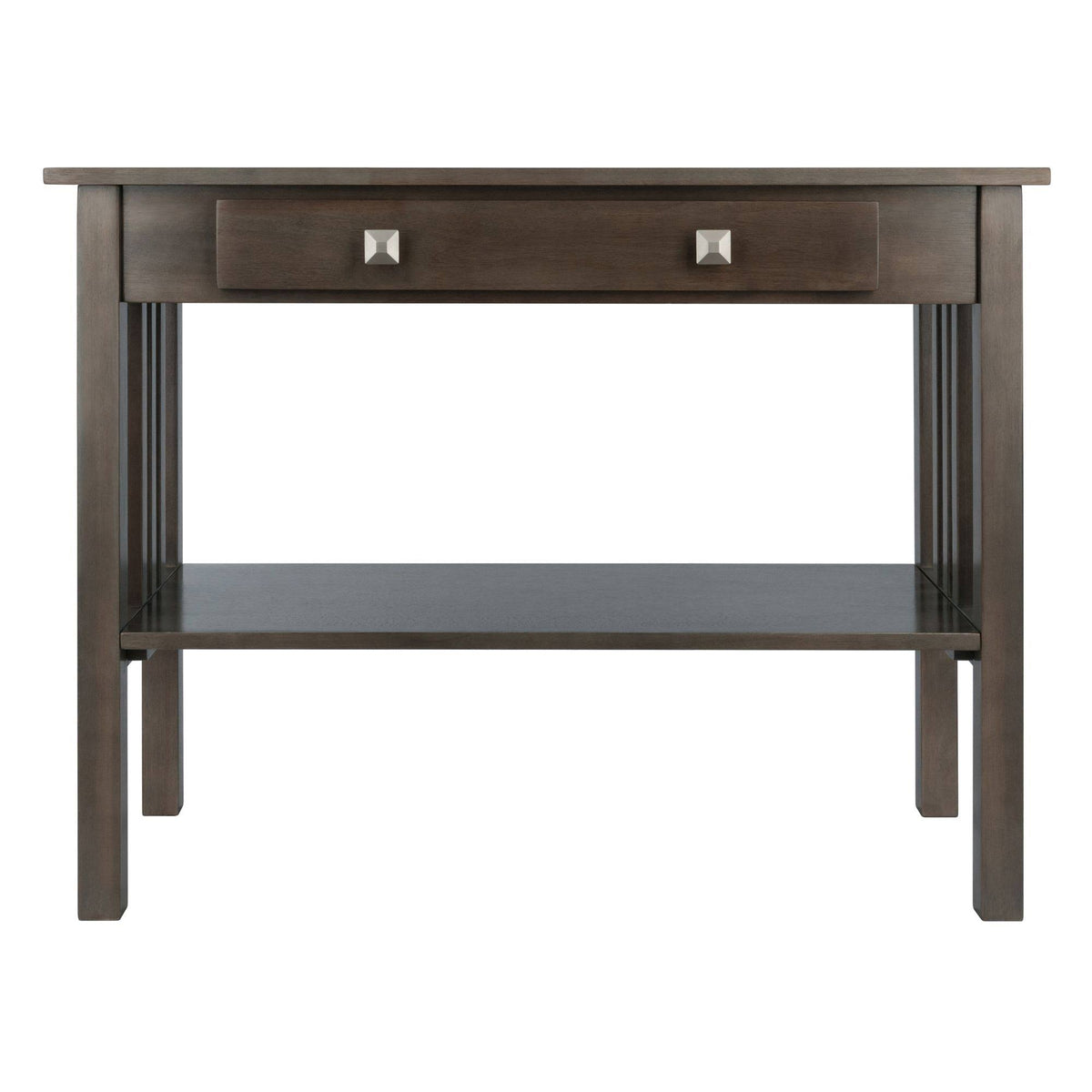 40x22 Oyster Gray and Silver Solid Console Table C54728