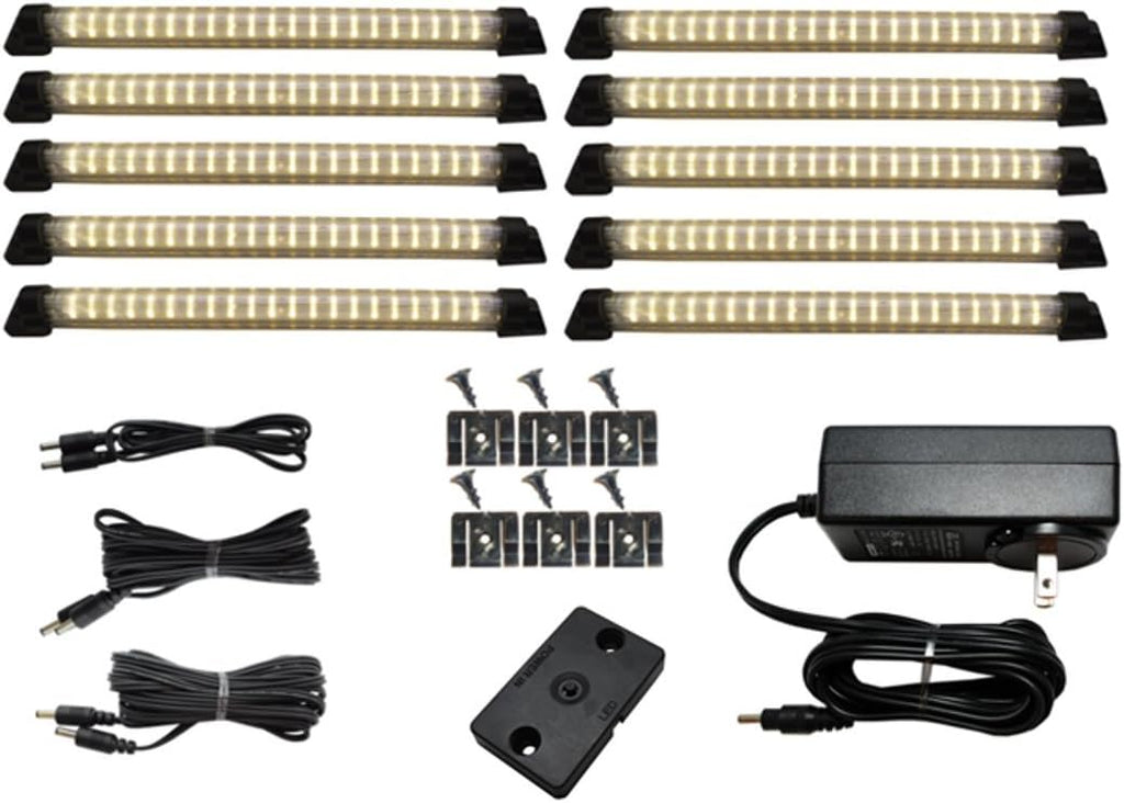 Under Cabinet LED Lighting Kit - Ten 10" Panels - Warm White - Dimmable H155