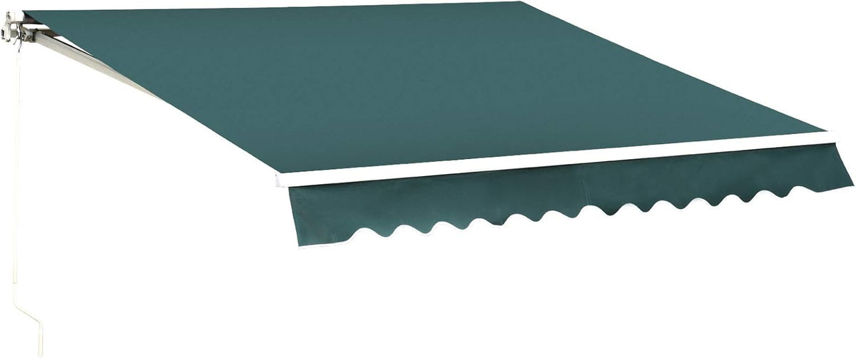 13x8 Feet Manual Retractable Patio Awning Canopy (Dark Blue) S29208