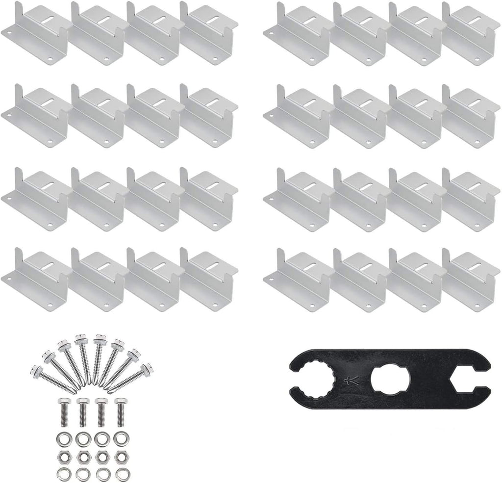 Solar Panel Mounting Z Brackets with Nuts and Bolts, Set of 4 Units (8 Set) V75703
