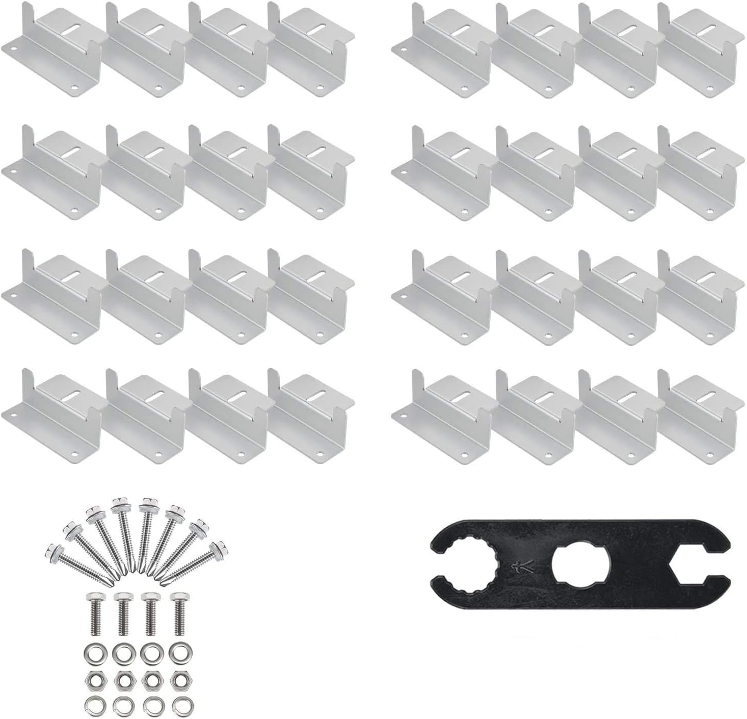 Solar Panel Mounting Z Brackets with Nuts and Bolts, Set of 4 Units (8 Set) V75703