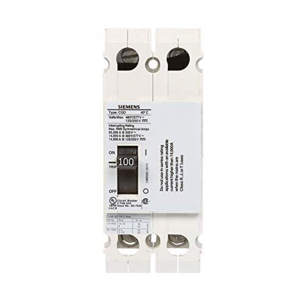 DIN Rail Mount Circuit Breaker 2P 100A 480/277V 14KA I51214
