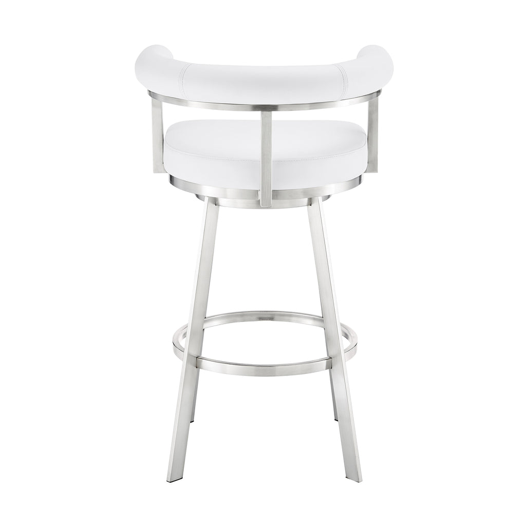 White/Chrome Swivel Bar Stool W146522
