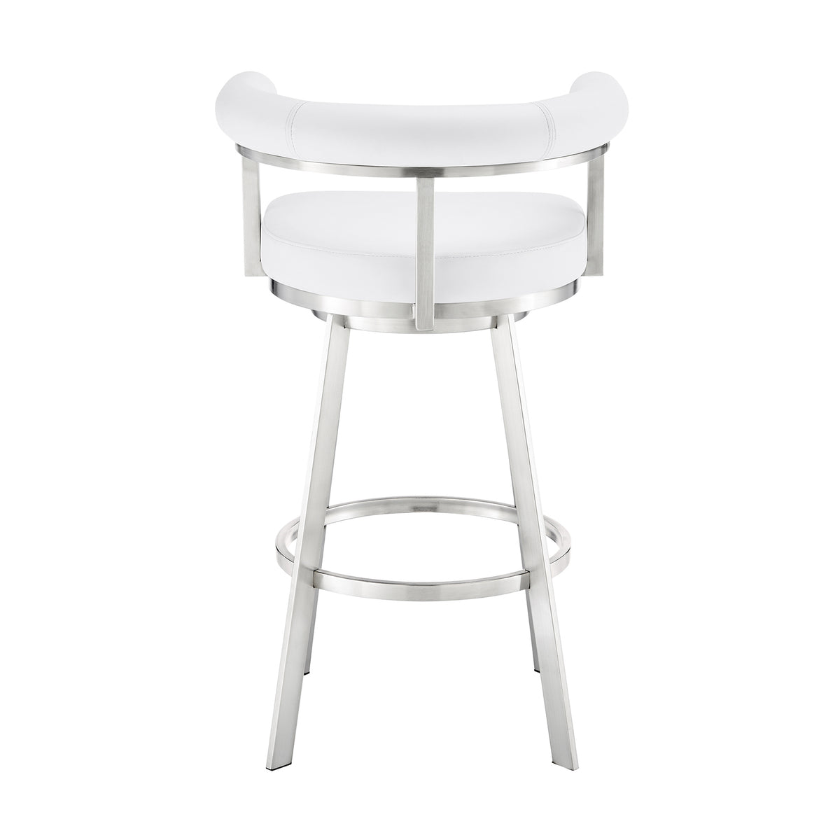 White/Chrome Swivel Bar Stool W146522