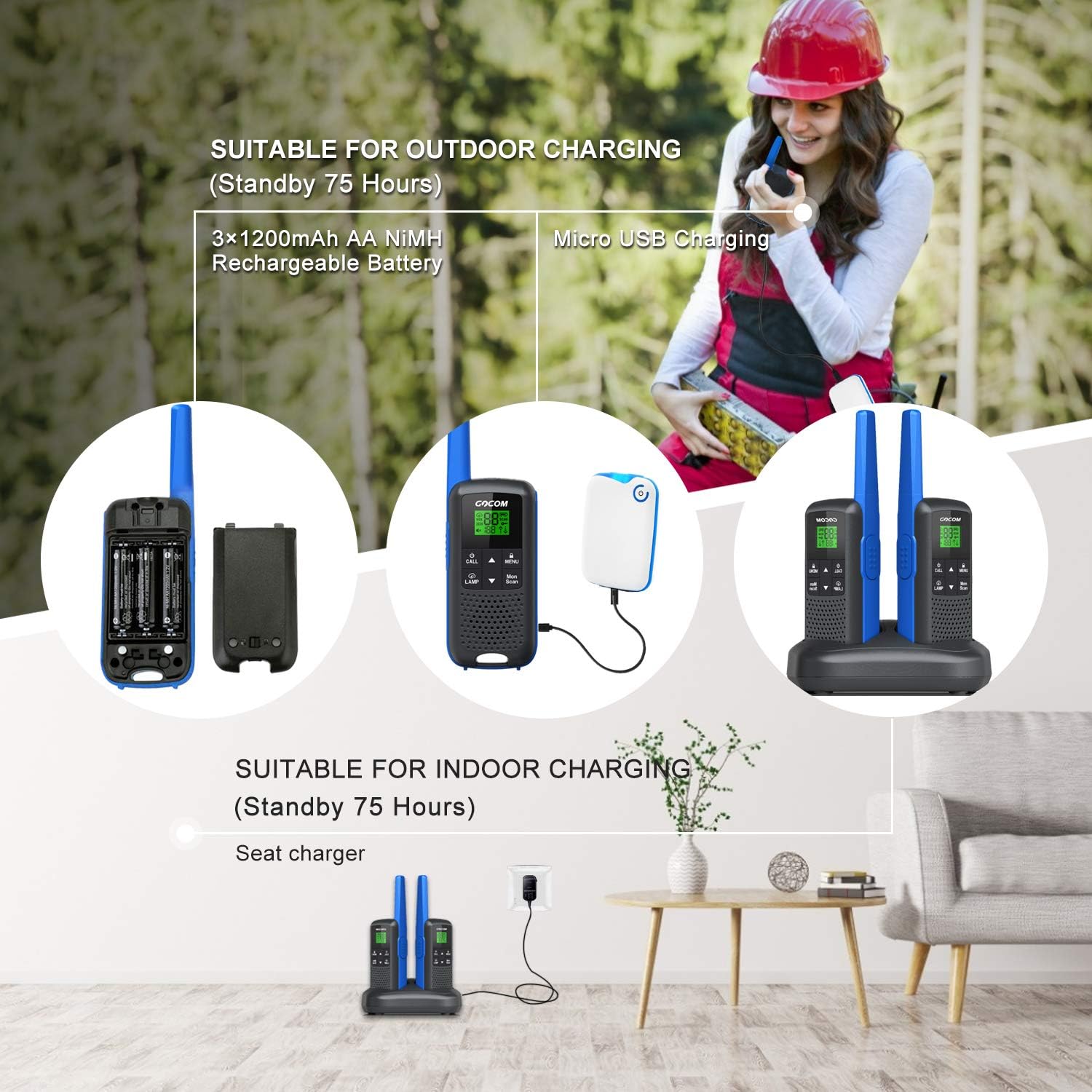 2 Pack FRS Two Way Radio Walkie Talkies U1025