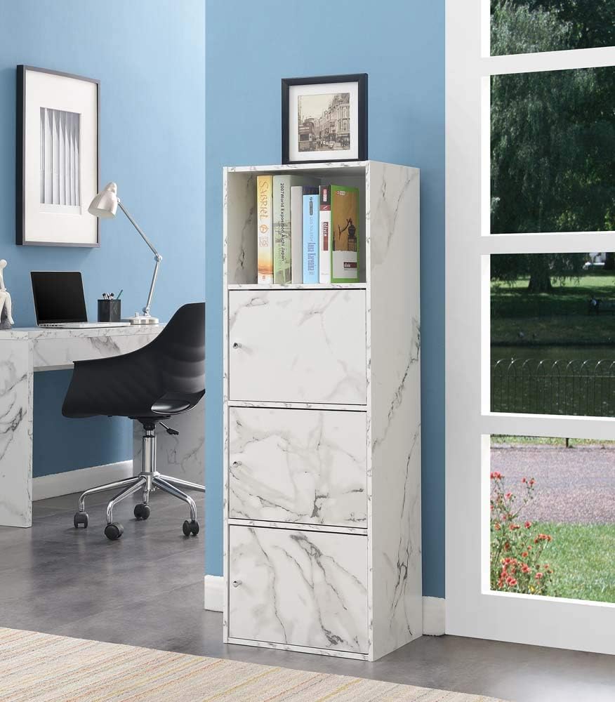White Marble 3 Door Cabinet P471988