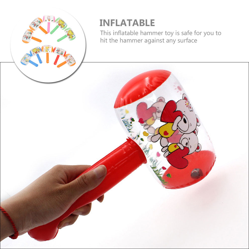 8 Pcs Ringing Toy Hammer with Bell 10pcs Inflatable Childrens Halloween Props Pool Party B9331