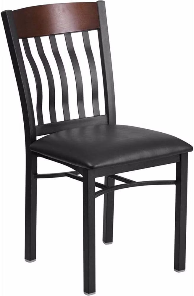 Black Vinyl Seat Restaurant Chair Y32775
