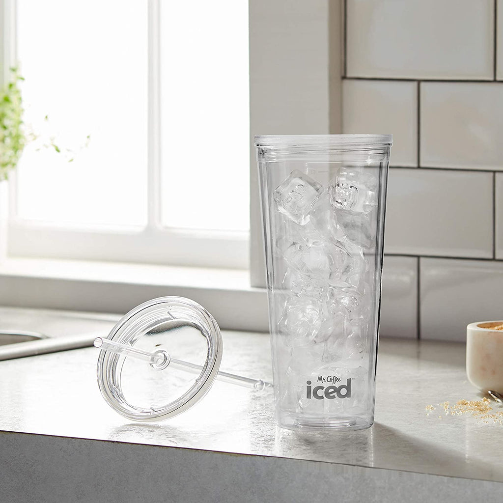Clear 22 Oz Iced Coffee Tumbler with Lid and Straw P225056