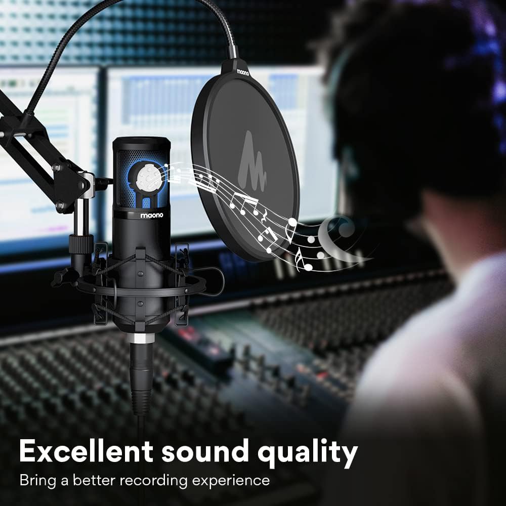 XLR Condenser Microphone Kit, Cardioid Studio Condenser Recording Mic, Pack of 2 R570671