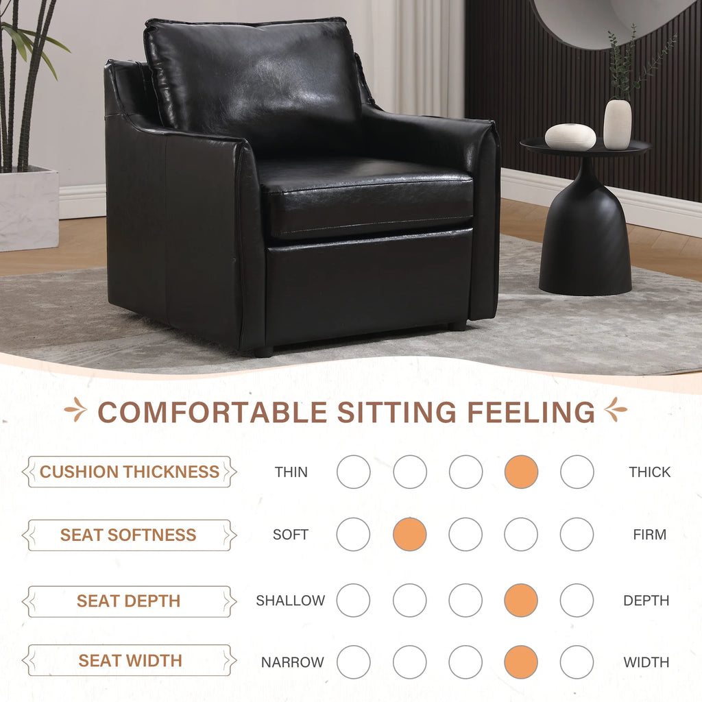 Black Faux Leather Accent Chair F512929