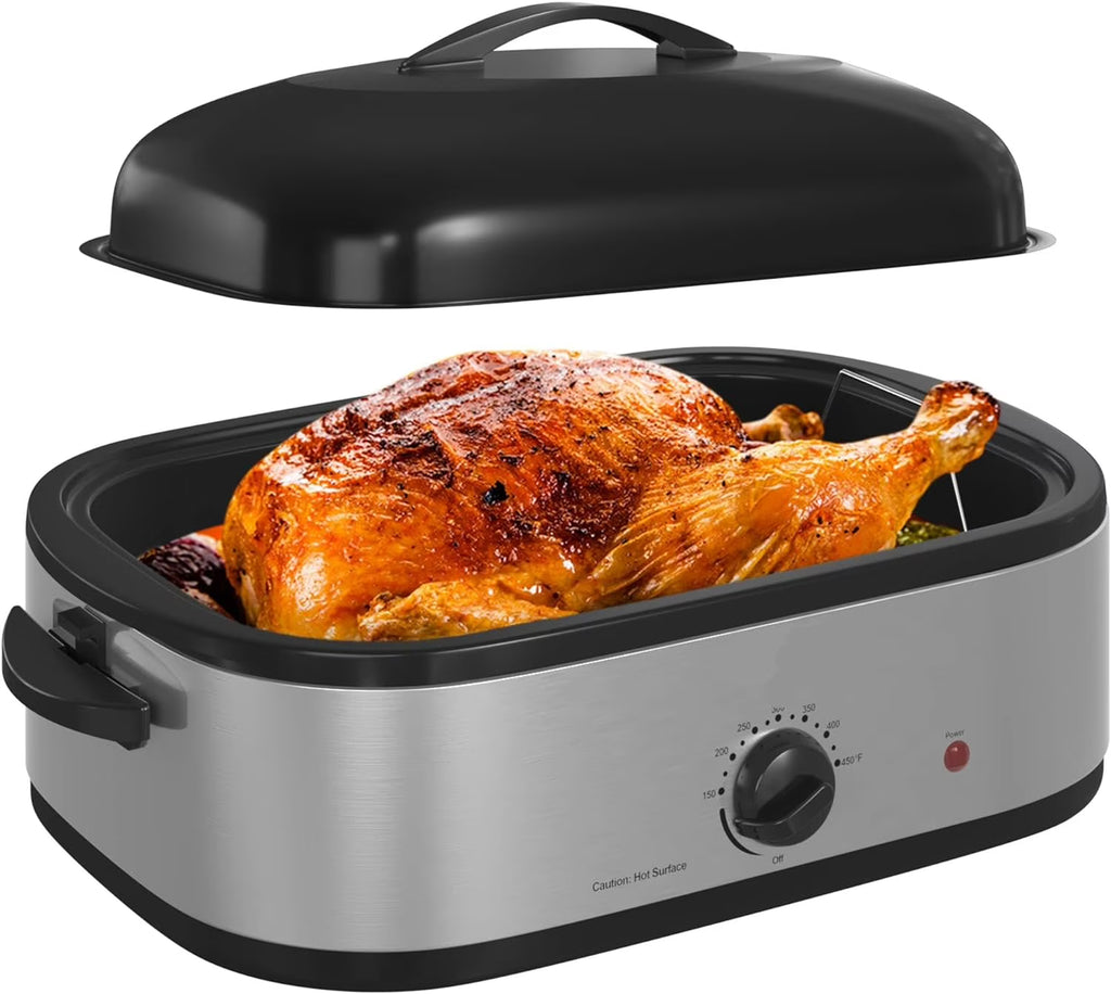 14 Quart Electric Roaster Oven with Self-Basting Lid, Stainless Steel M5673
