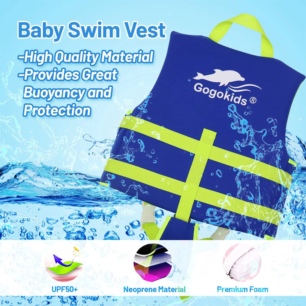 Blue Inflatable Kids Life Jacket with Adjustable Safety Strap E749
