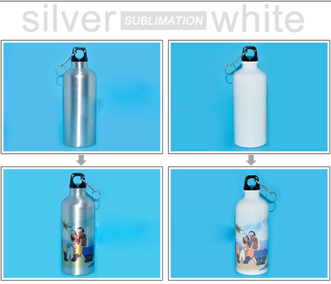 60pcs White Sublimation Blank Aluminum Sports Bottle P939