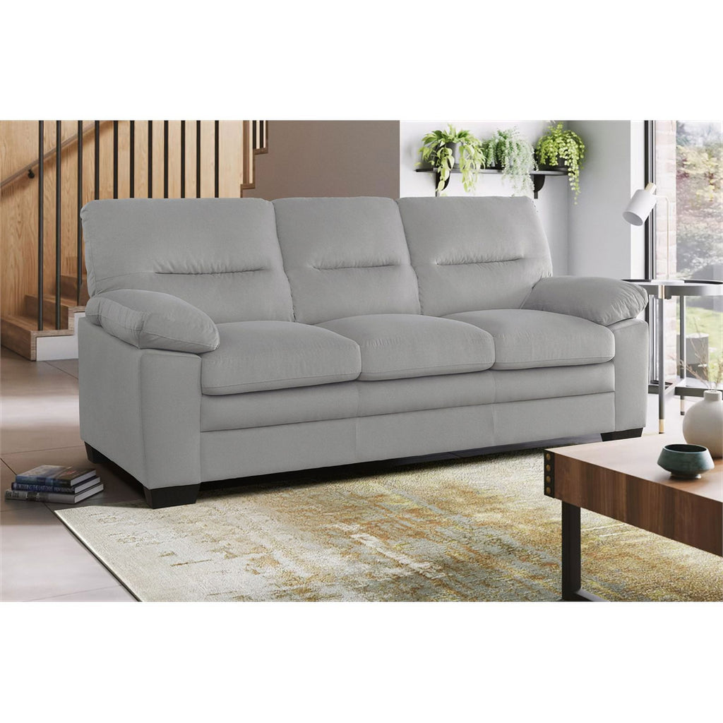 Textured Fabric 2-Piece Upholstered Sofa Set in Gray N31376