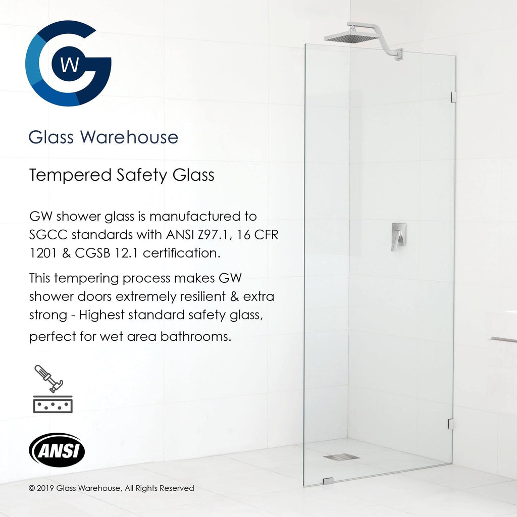 Chrome Frameless Hinged Shower Door Q87403