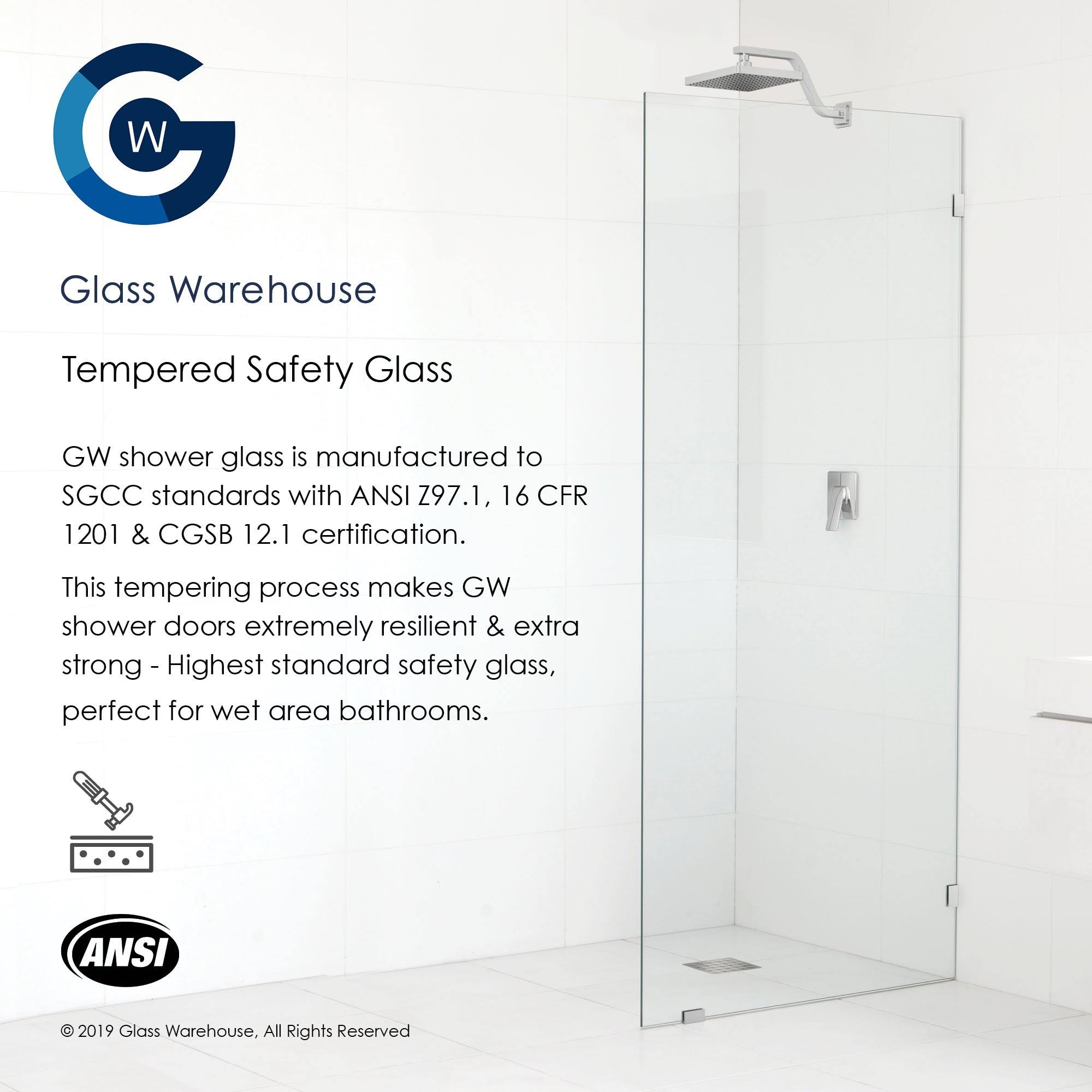 Chrome Frameless Hinged Shower Door Q87403