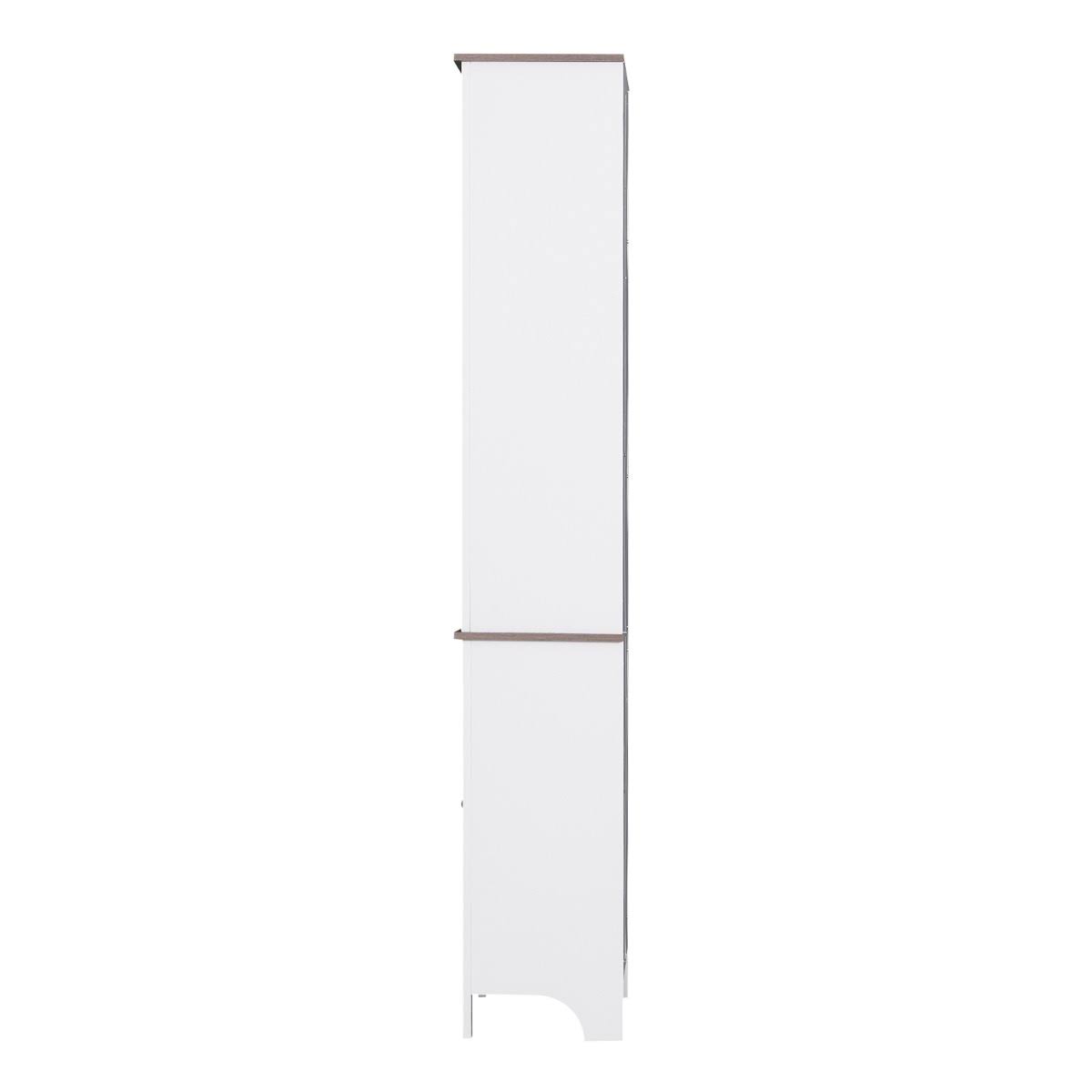 White Wood Free Standing Bathroom Linen Tower Storage Cabinet K954686