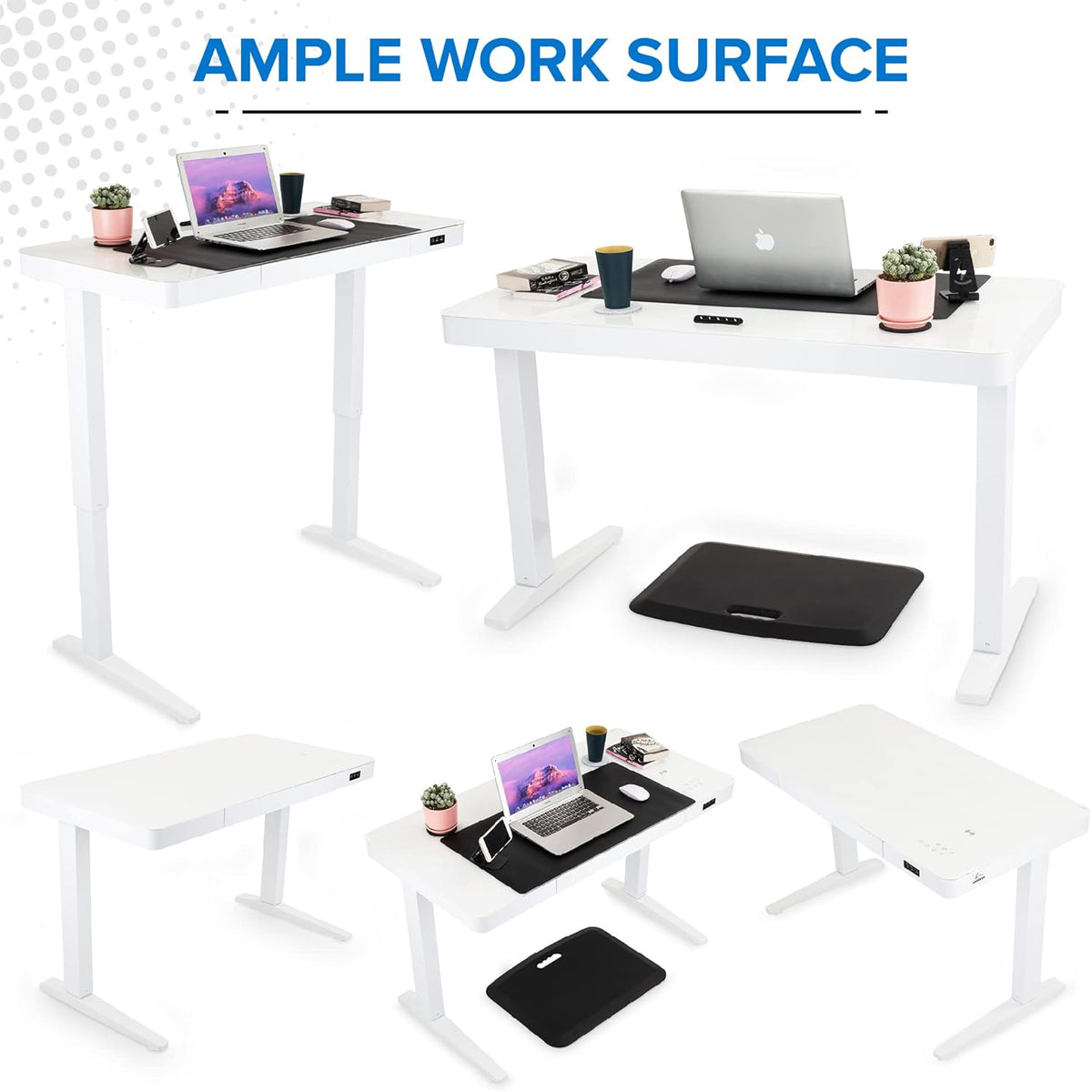 Electric Standing Desk 23x 47 Motorized Height Adjustable Table with USB Ports and Drawer V71847